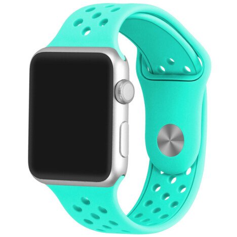 Curea iUni compatibila cu Apple Watch 1/2/3/4/5/6/7, 44mm, Silicon Sport, Light Blue