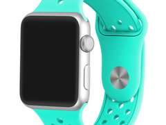 Curea iUni compatibila cu Apple Watch 1/2/3/4/5/6/7, 40mm, Silicon Sport, Light Blue